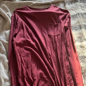 Burgundy Long Sleeve Shirt mens
